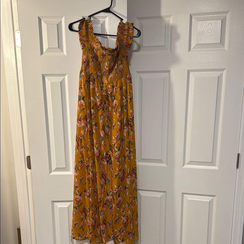 Floral Yellow Maxi Dress